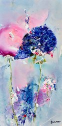 Delicate Blooms III by Emilija Pasagic - Original Painting on Box Canvas sized 12x24 inches. Available from Whitewall Galleries